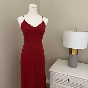 Abercrombie and Fitch red dress high slit